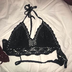 Black crochet top